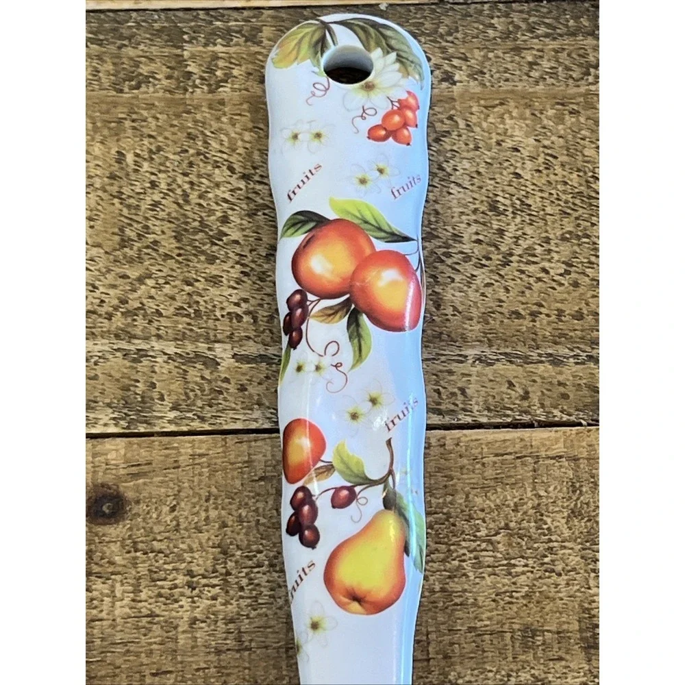 Vintage Per Almenti White Melamine MCM Multi Color Fruits Design 13.25